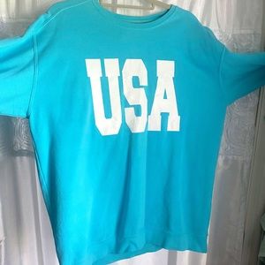 Preppy USA Blue  Comfort Colors Sweatshirt